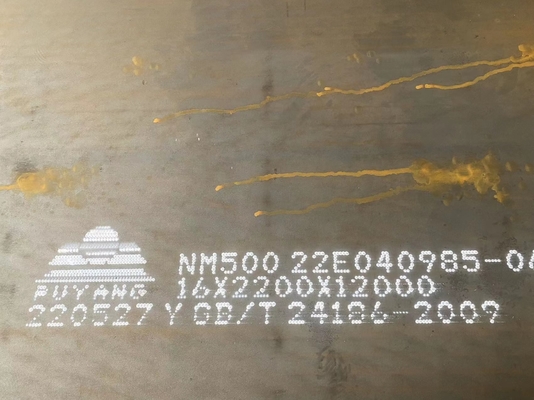 NM500 แผ่นสึกหรอเหล็กต้านทานการสึกกร่อน 6.5' - 7.2' กว้าง